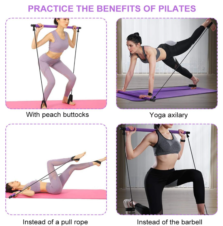 Kit de Barra de pilates portátil con banda de resistencia