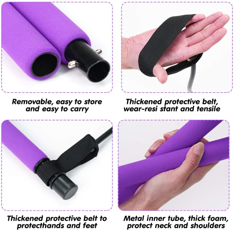 Kit de Barra de pilates portátil con banda de resistencia