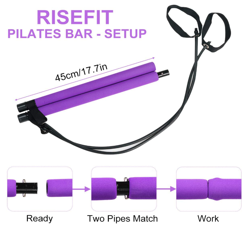 Kit de Barra de pilates portátil con banda de resistencia